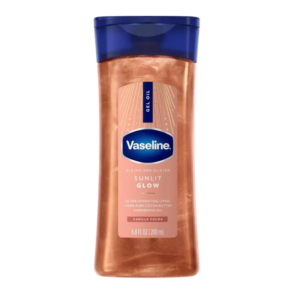 روغن بدن شاین دار وازلین SUNLIT GLOW رایحه Vanilla cocoa